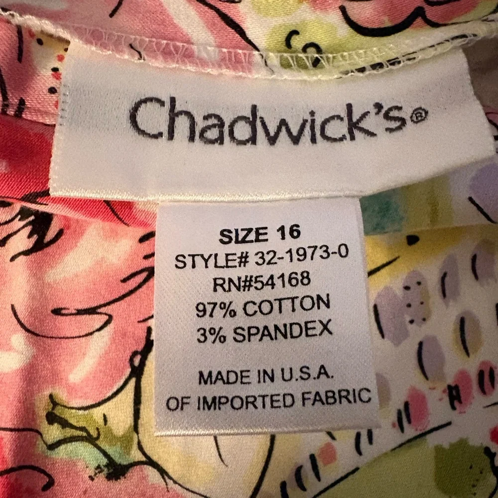 Chadwick's Pink & Yellow Floral Print Skirt - Picture 4 of 10